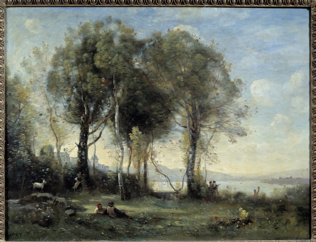 Gederne fra Castel Gondolfo. Maleri af Camille Corot (1796-1875) af Jean Baptiste Camille Corot