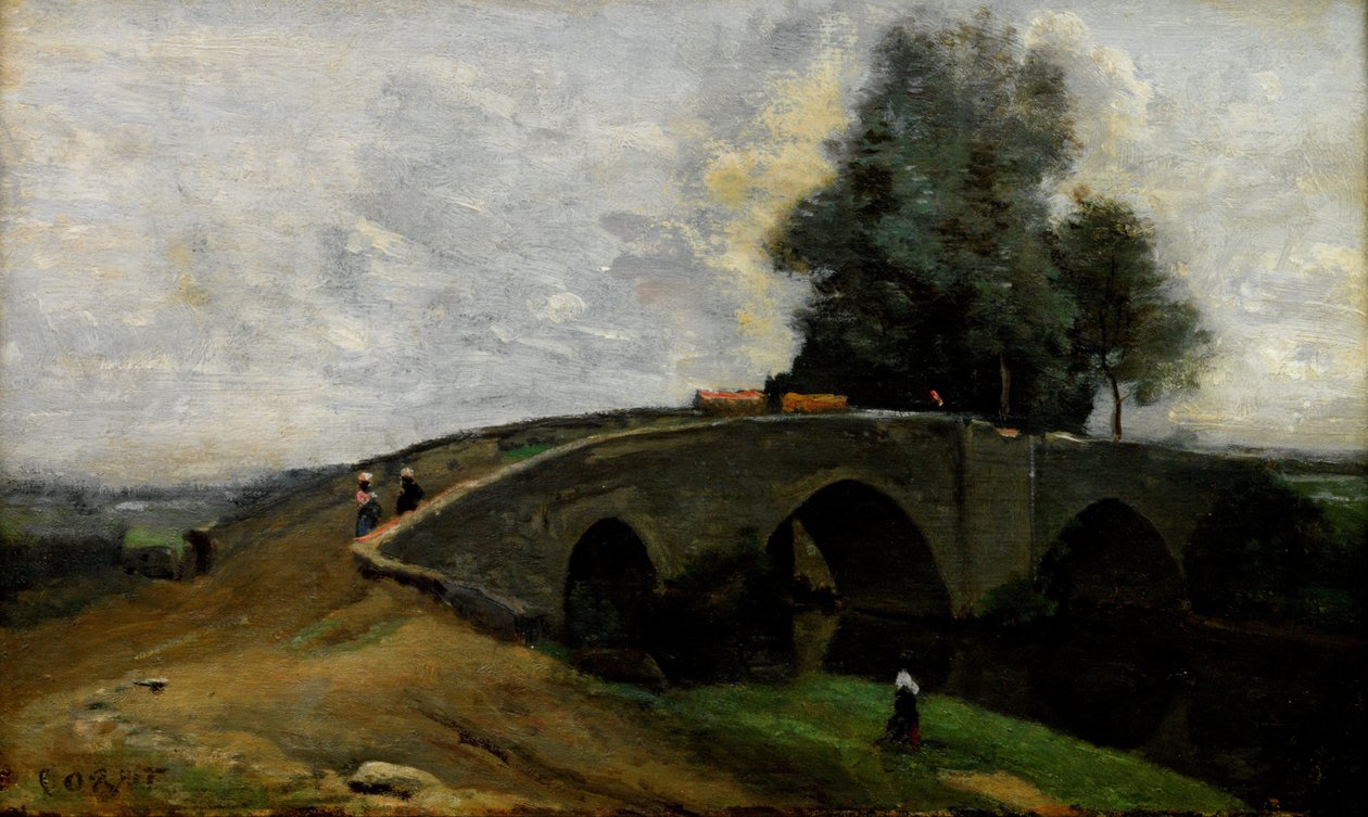 Den gamle bro af Jean Baptiste Camille Corot