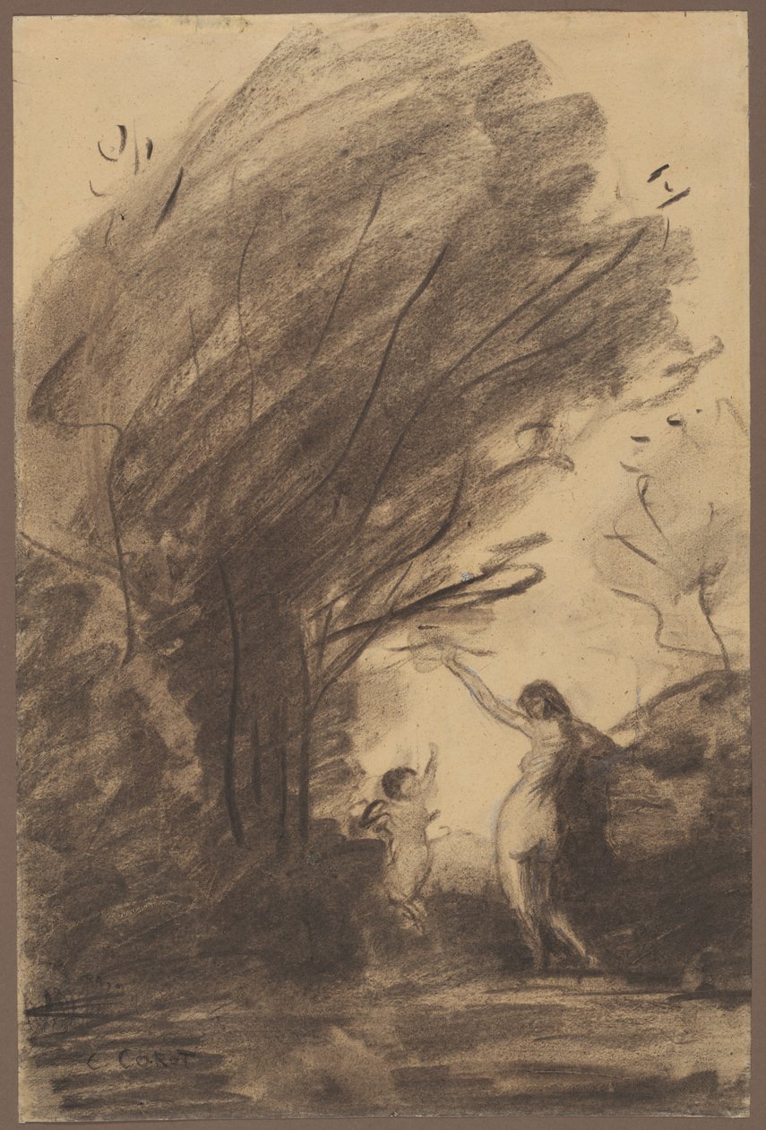 Venus afvæbner Amor af Jean Baptiste Camille Corot