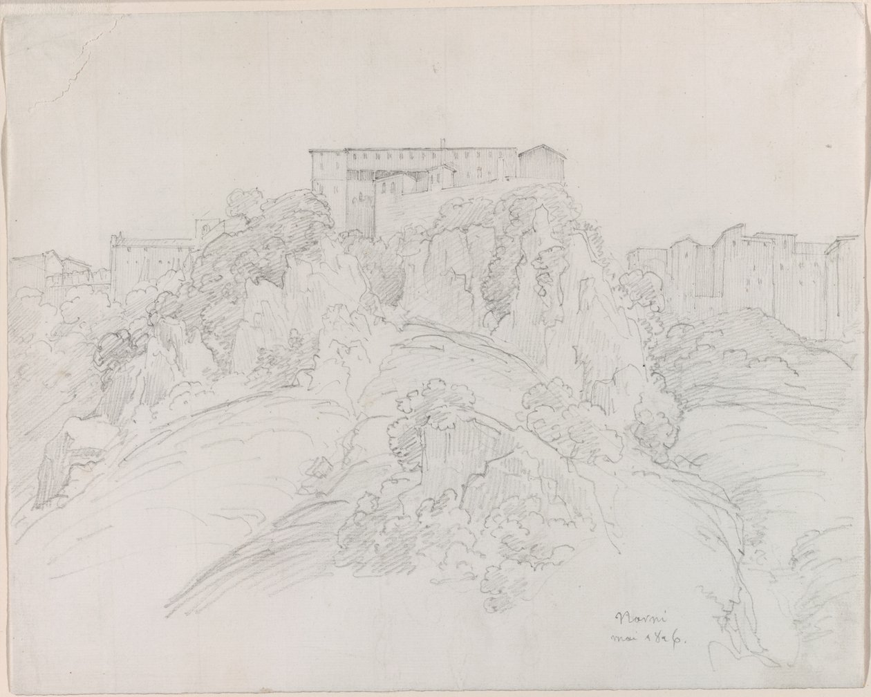Udsigt over Narni af Jean Baptiste Camille Corot
