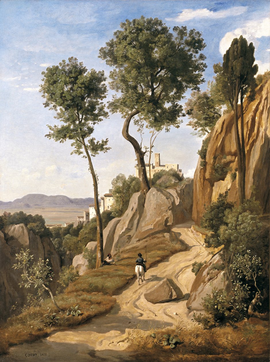 Udsigt over Volterra, 1838 af Jean Baptiste Camille Corot