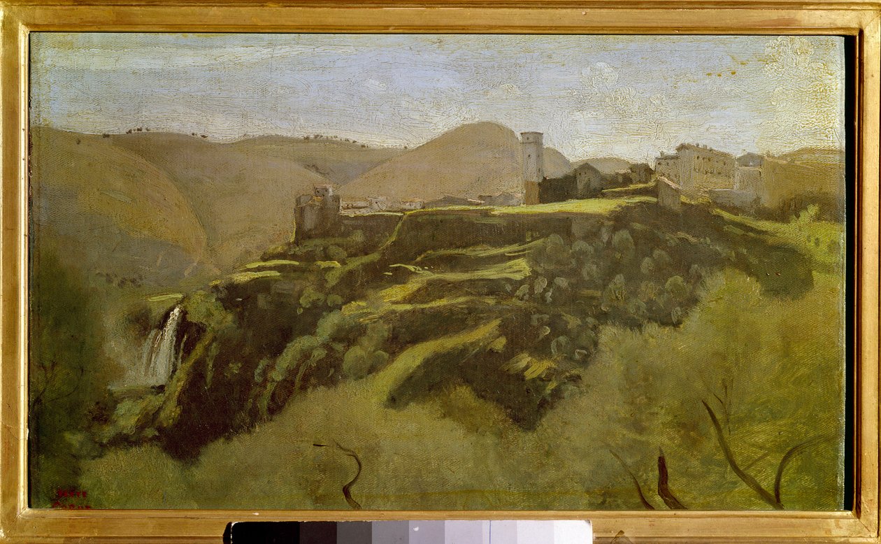 Udsigt over cascatellerne af Tivoli Maleri af Camille Corot (1796-1875) 1800-tallet søn. 0,26x0,41 m . af Jean Baptiste Camille Corot
