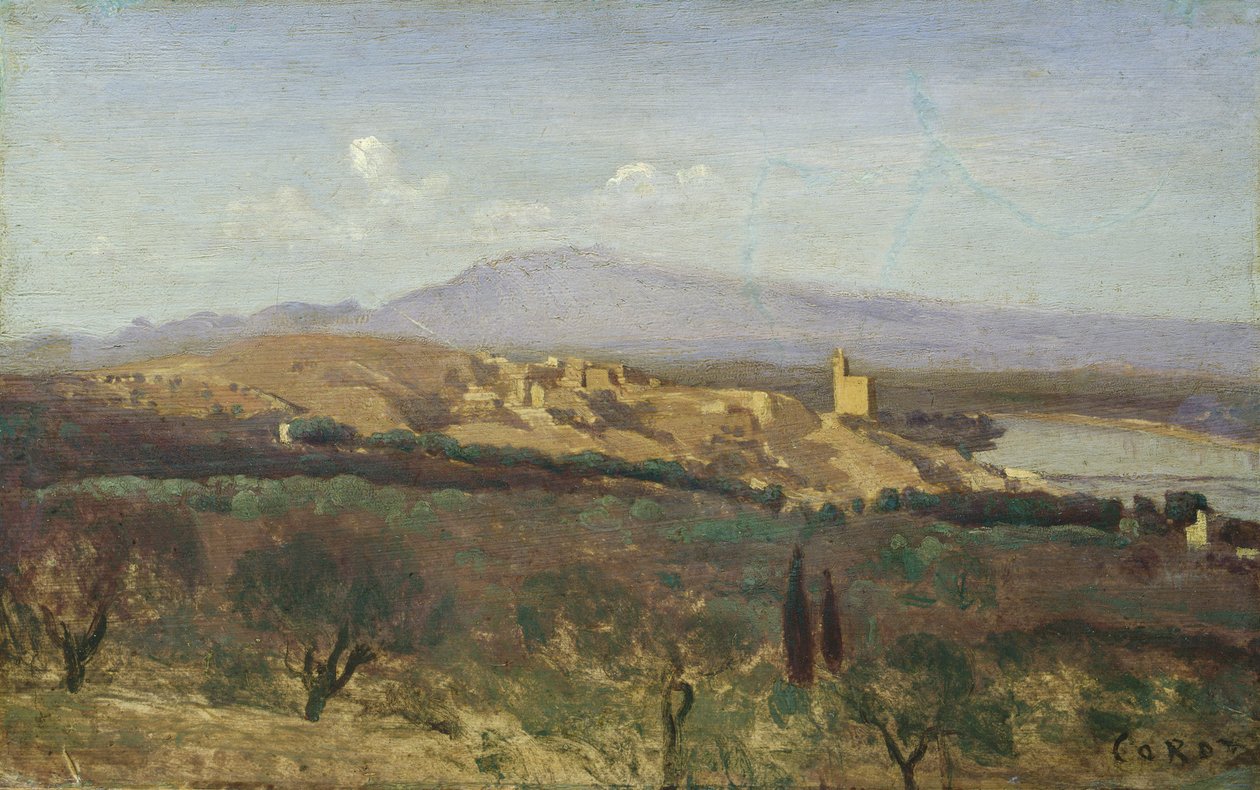 Villeneuve-les-Avignon af Jean Baptiste Camille Corot