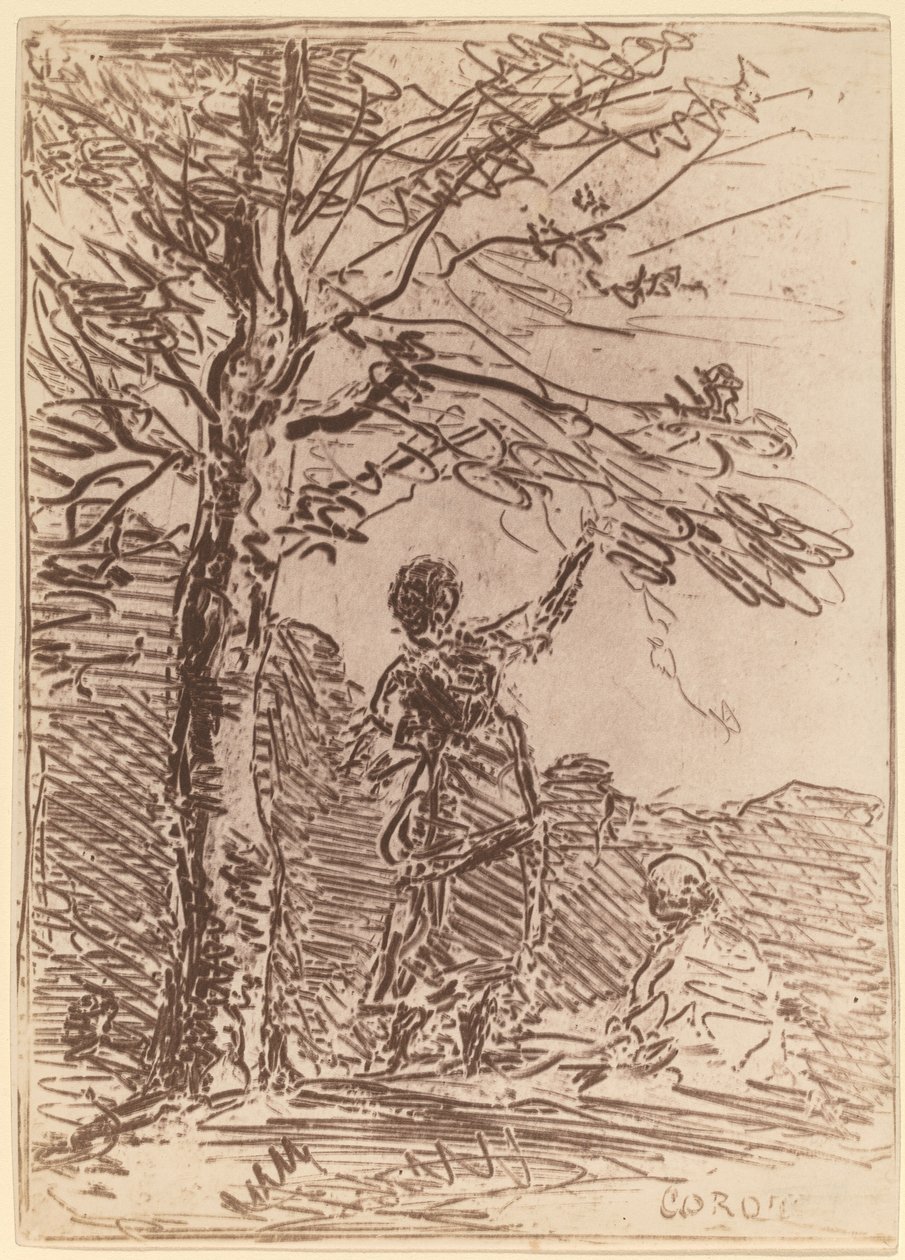 Ung kvinde og død La Jeune Fille et la Mort, 1854. af Jean Baptiste Camille Corot