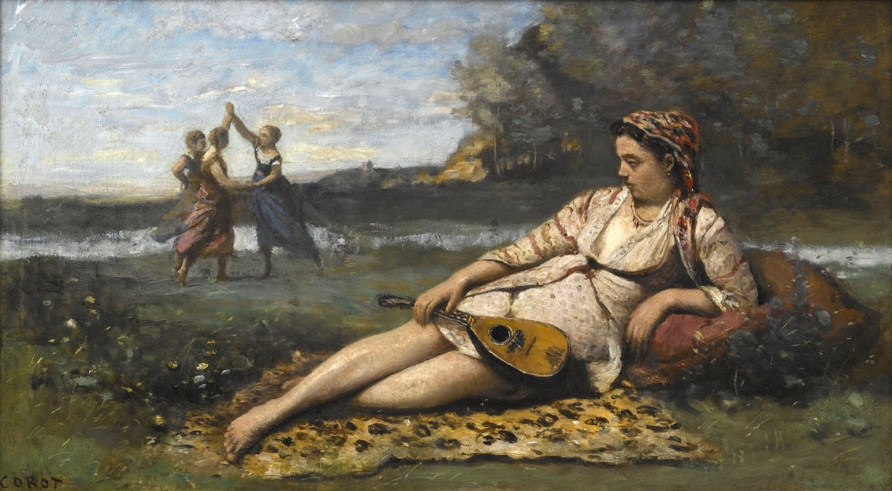 Unge kvinder fra Sparta af Jean Baptiste Camille Corot