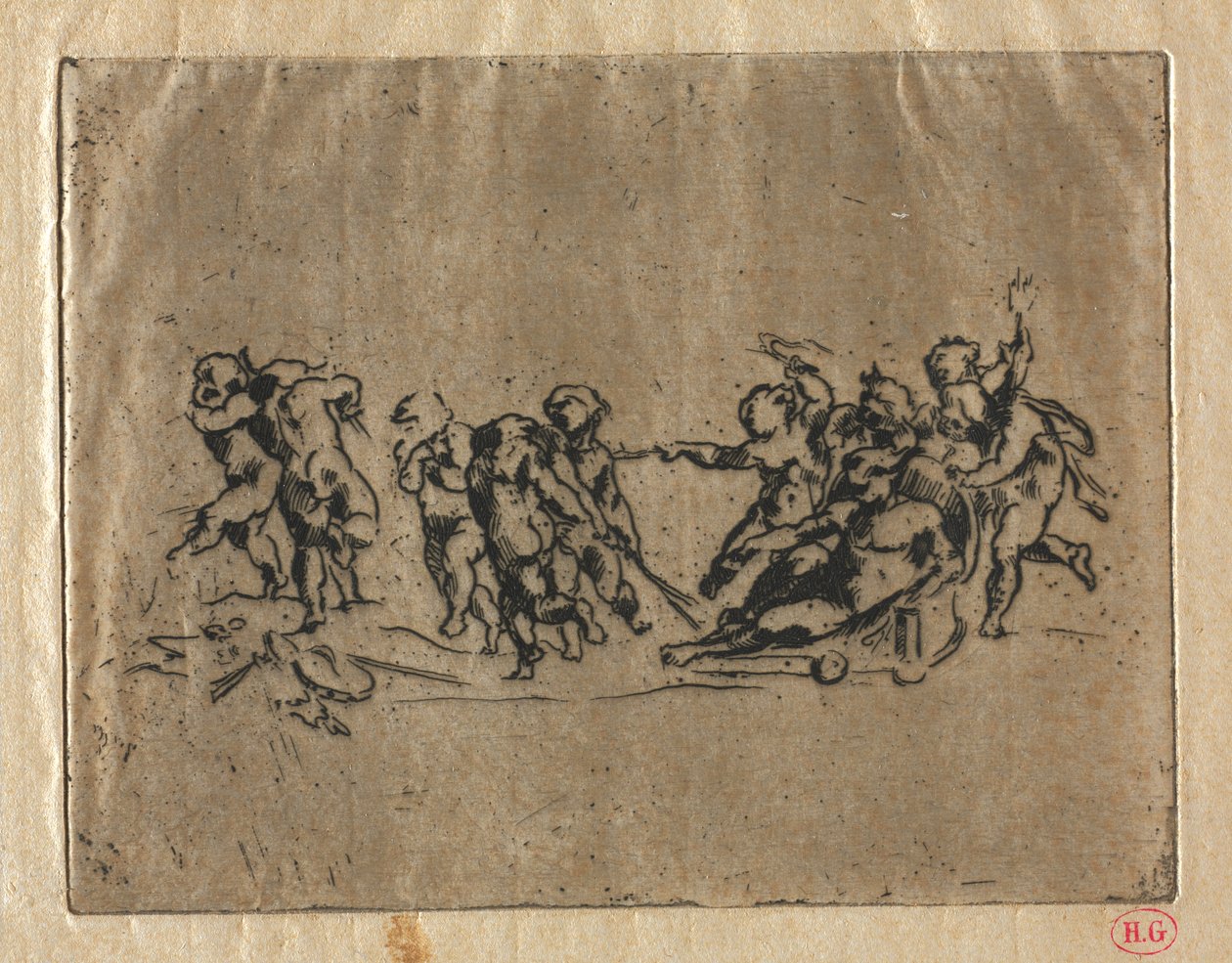 Bacchanal med børn og vogn af Jean Baptiste Carpeaux