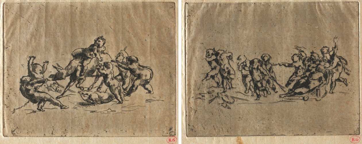 Bacchanal med børn og æsel af Jean Baptiste Carpeaux