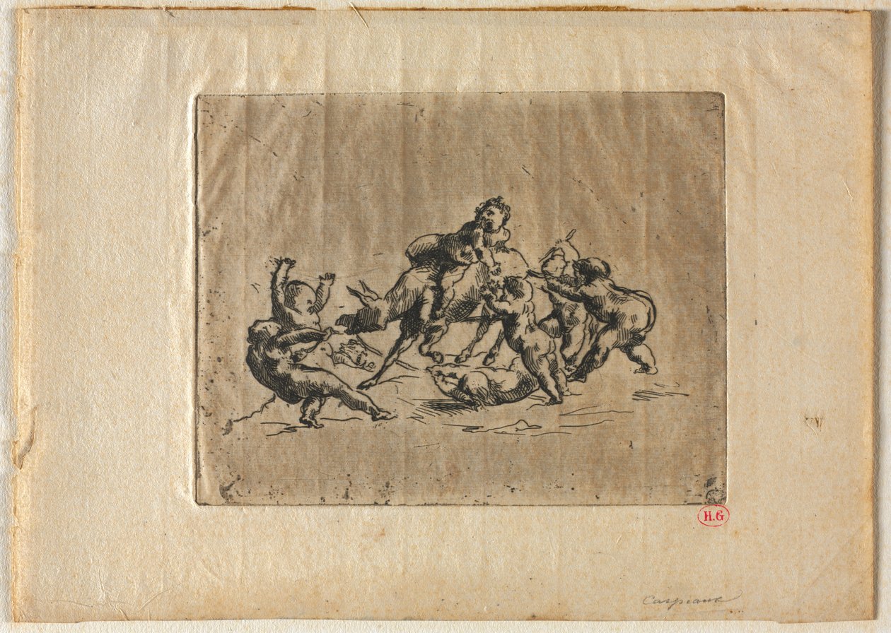 Bacchanal med børn og æsel. af Jean Baptiste Carpeaux