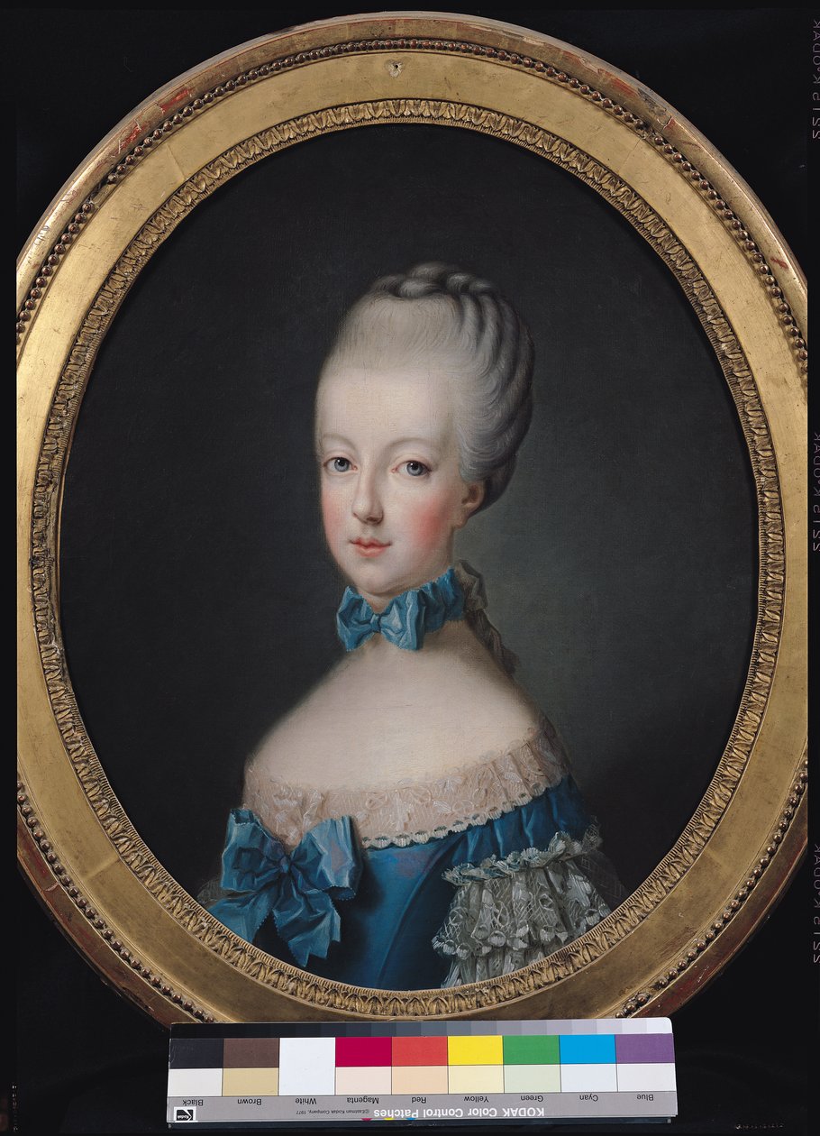 Portræt af Marie-Antoinette de Habsbourg-Lorraine (1750-93) efter maleriet af Joseph Ducreux (1735-1802) 1770 af Jean Baptiste Charpentier