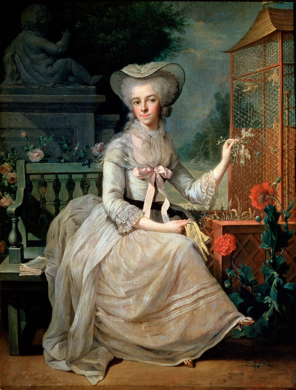 Ung dame i et bur, 1784 af Jean Baptiste Charpentier the Elder