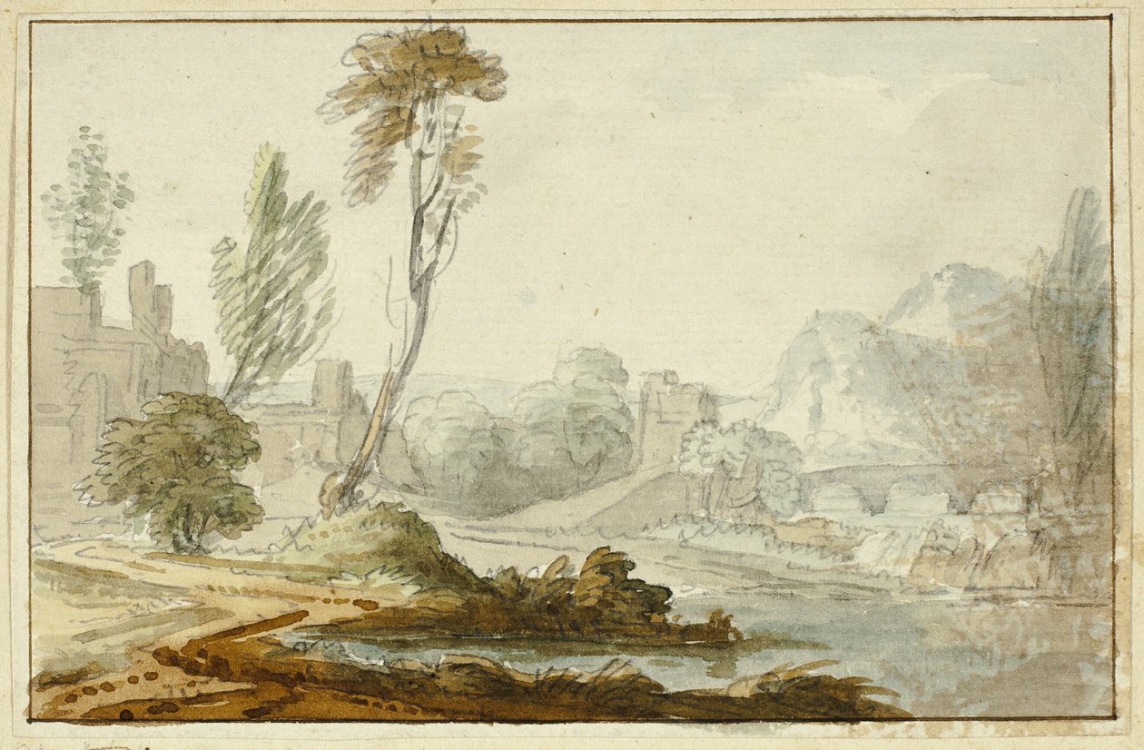 Idyllisk landskab af Jean Baptiste Claude Chatelain