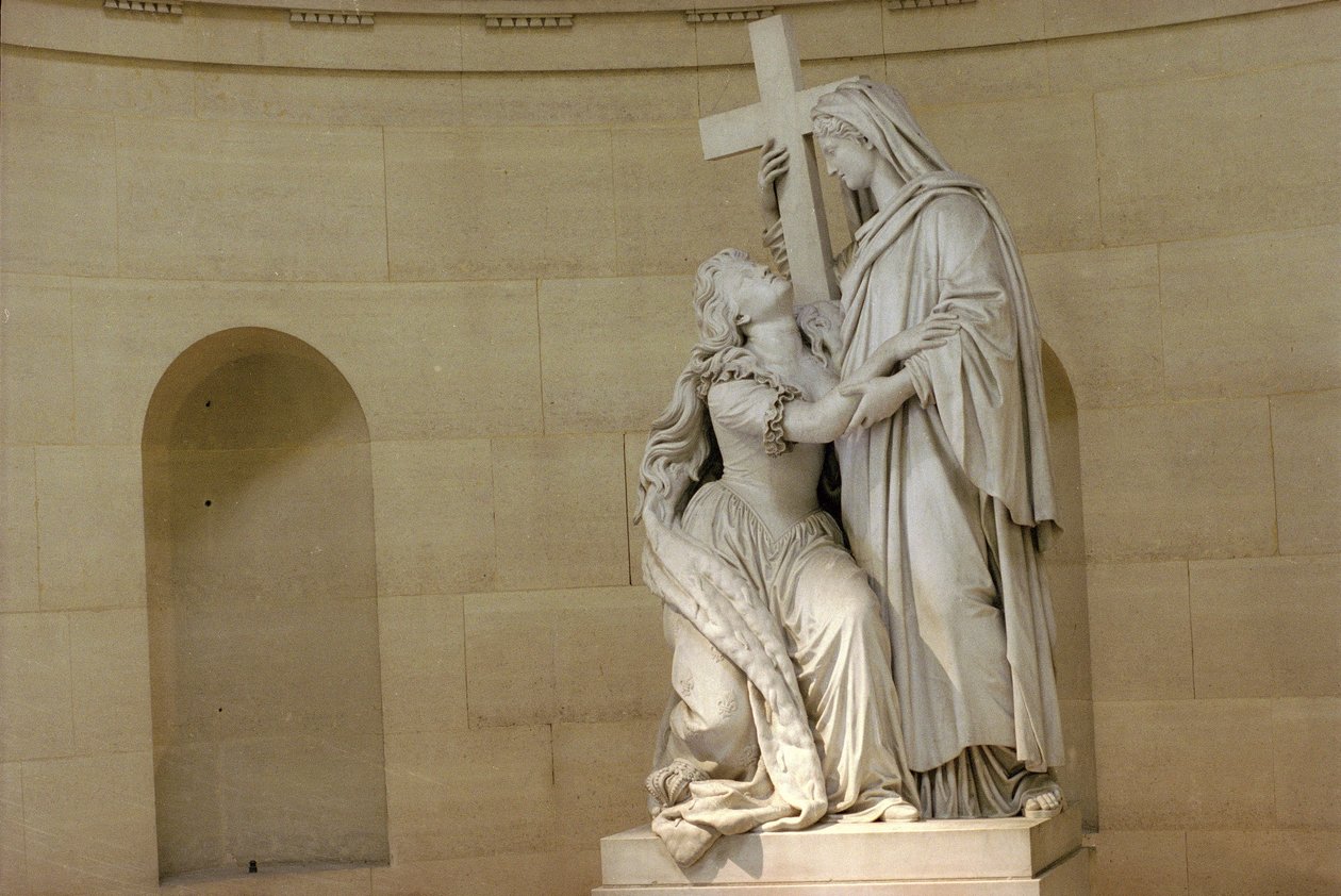 Marie Antoinette (1755-93) holdt af Religionen, 1825 (marmor) (se også 252689) af Jean Baptiste Cortot
