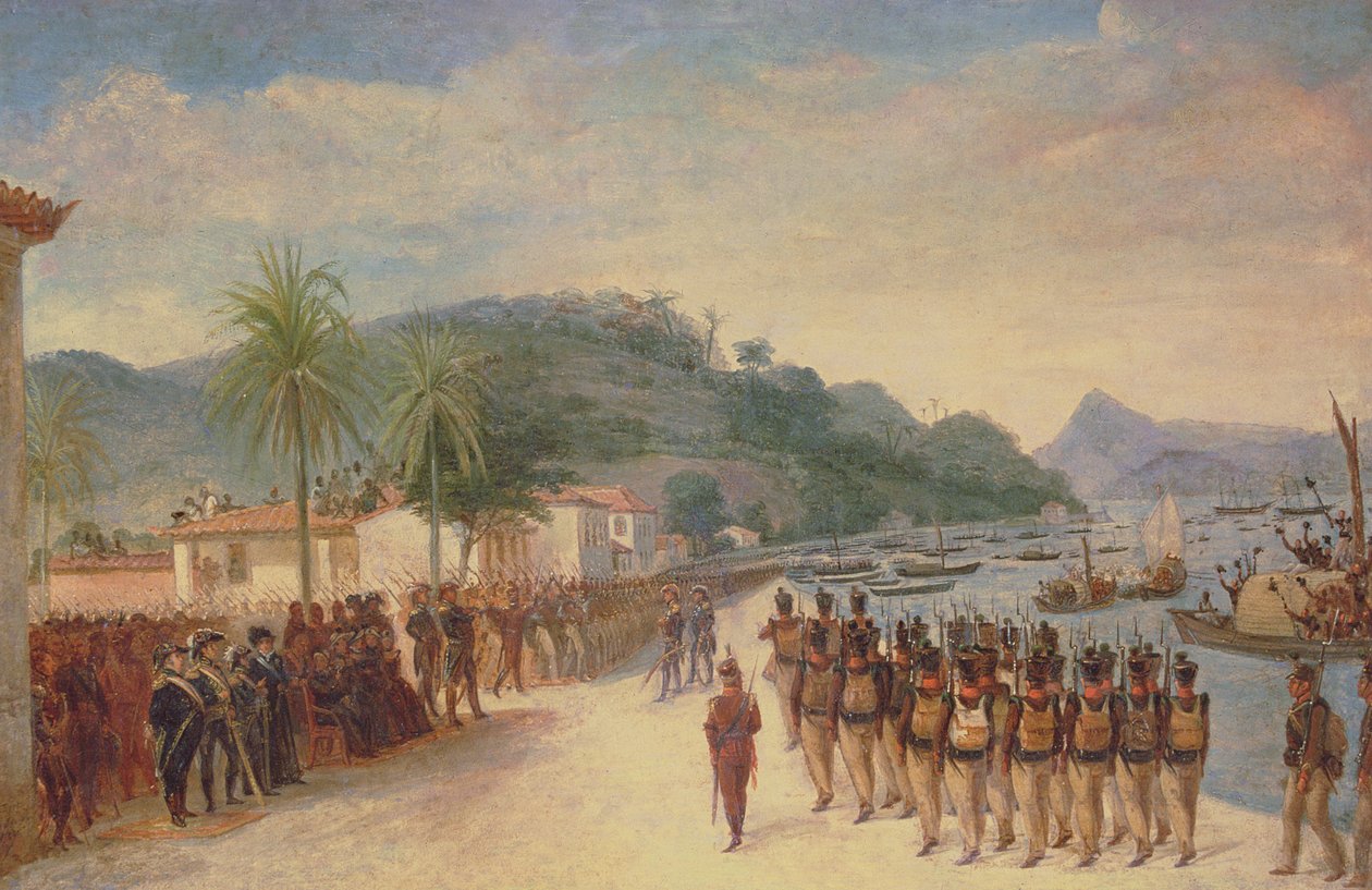 Båd ved Praia Grande (olie på lærred) af Jean Baptiste Debret
