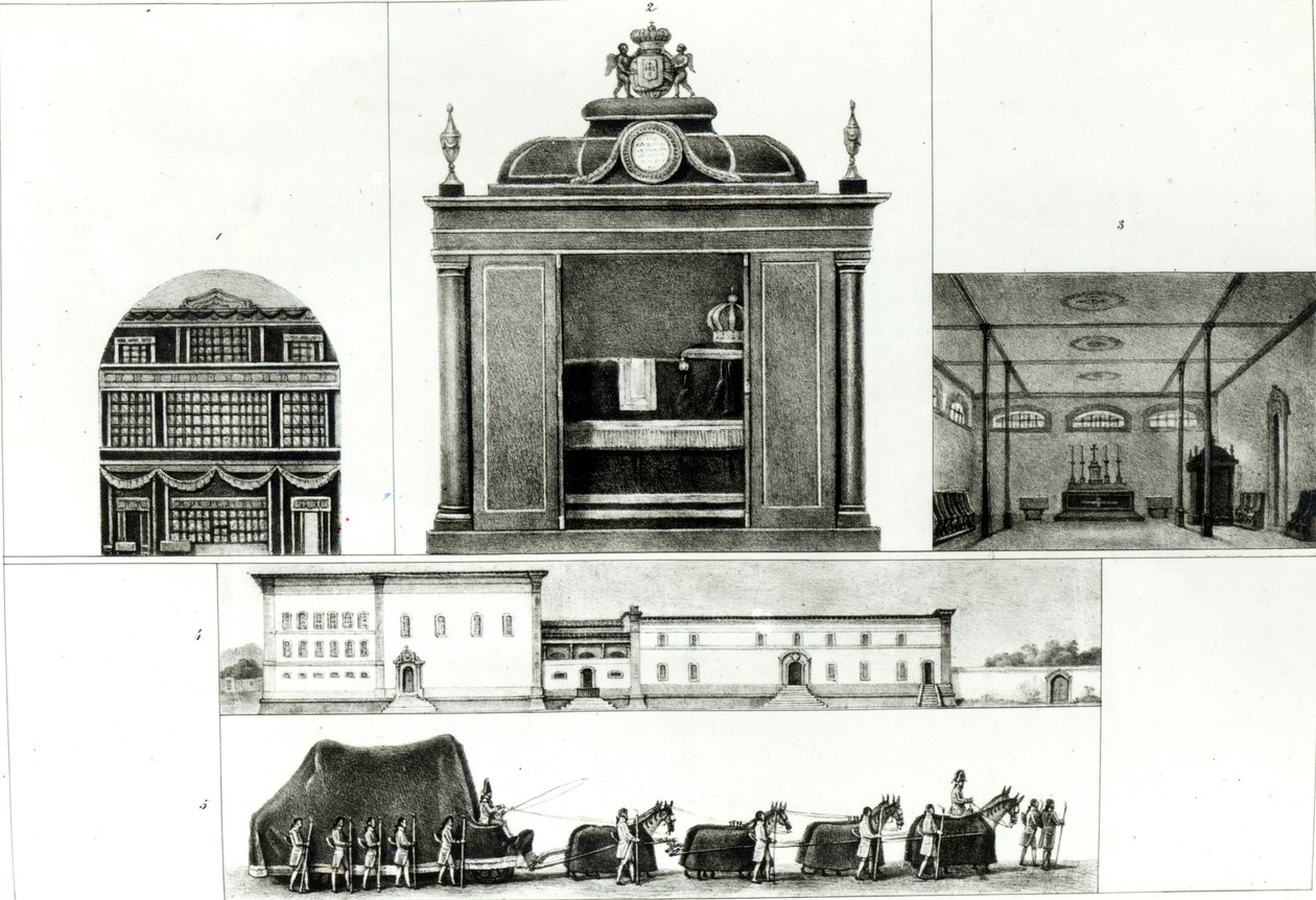 Leopolds gravoptog og monument for kejser Leopold, fra "Voyage Pittoresque et Historique au Bresil", af Jean Baptiste Debret