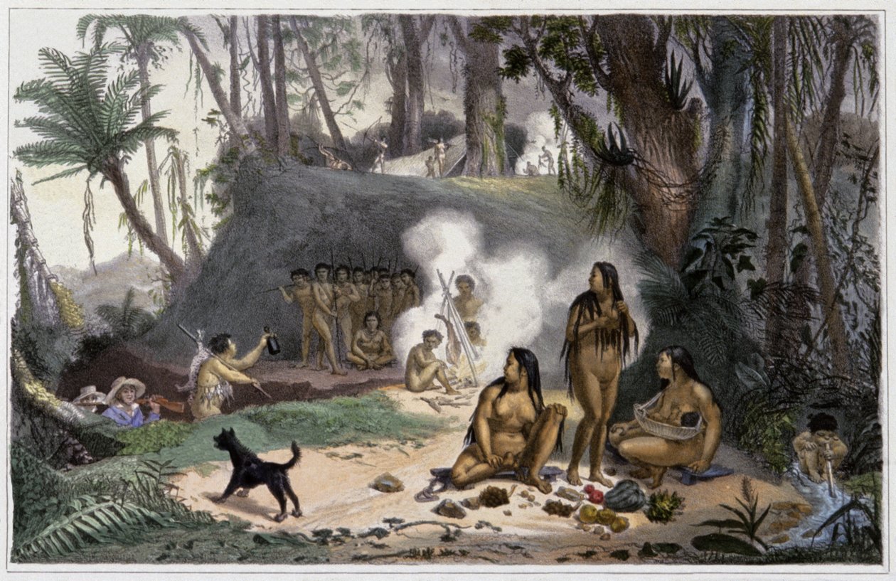 Indianere i Brasilien af Jean Baptiste Debret