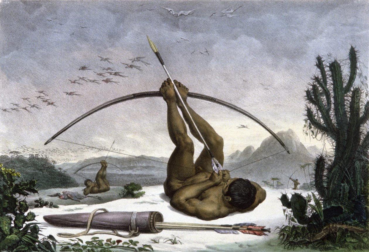 Indianere, der trækker buen af Jean Baptiste Debret