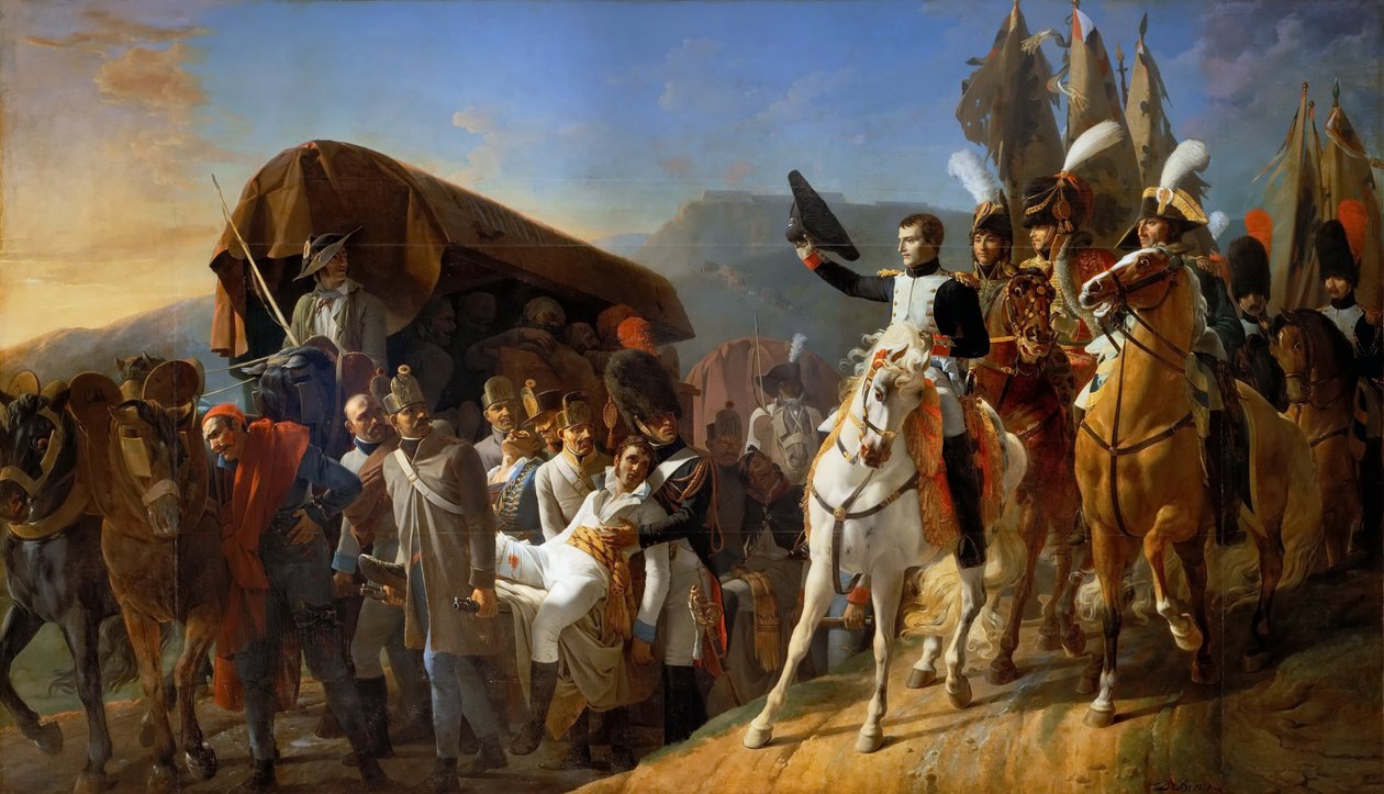 Napoleon hylder de såredes mod af Jean Baptiste Debret