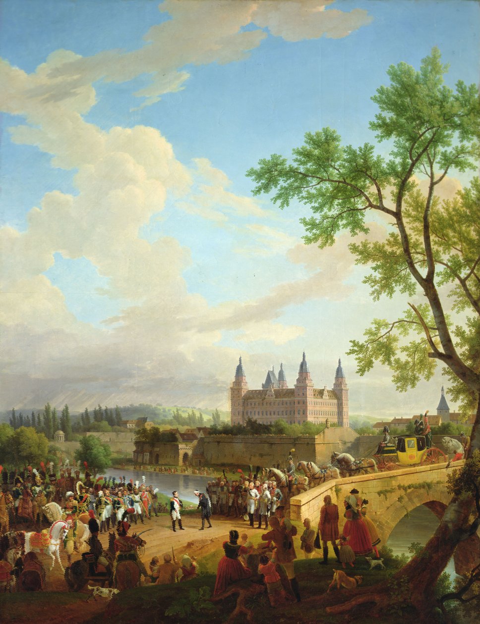 Napoleon og baron von Dalberg, Aschaffenburg, 2. oktober 1806 af Jean Baptiste Debret