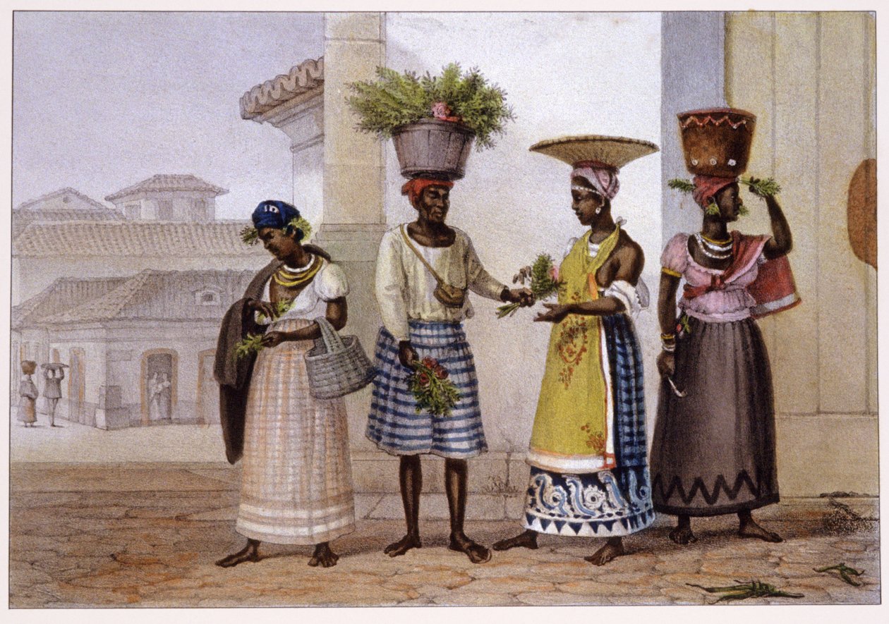 Sælgere af græs. 1839 (litografi) af Jean Baptiste Debret