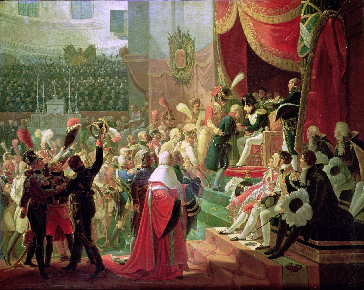 Den første uddeling af kors af Æreslegionen i Invalidekirken, 14. juli 1804, 1812 af Jean Baptiste Debret