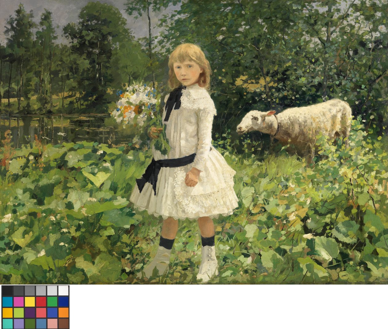 Portræt af Miss Strobbe (olie på lærred) af Jean Baptiste Degreef
