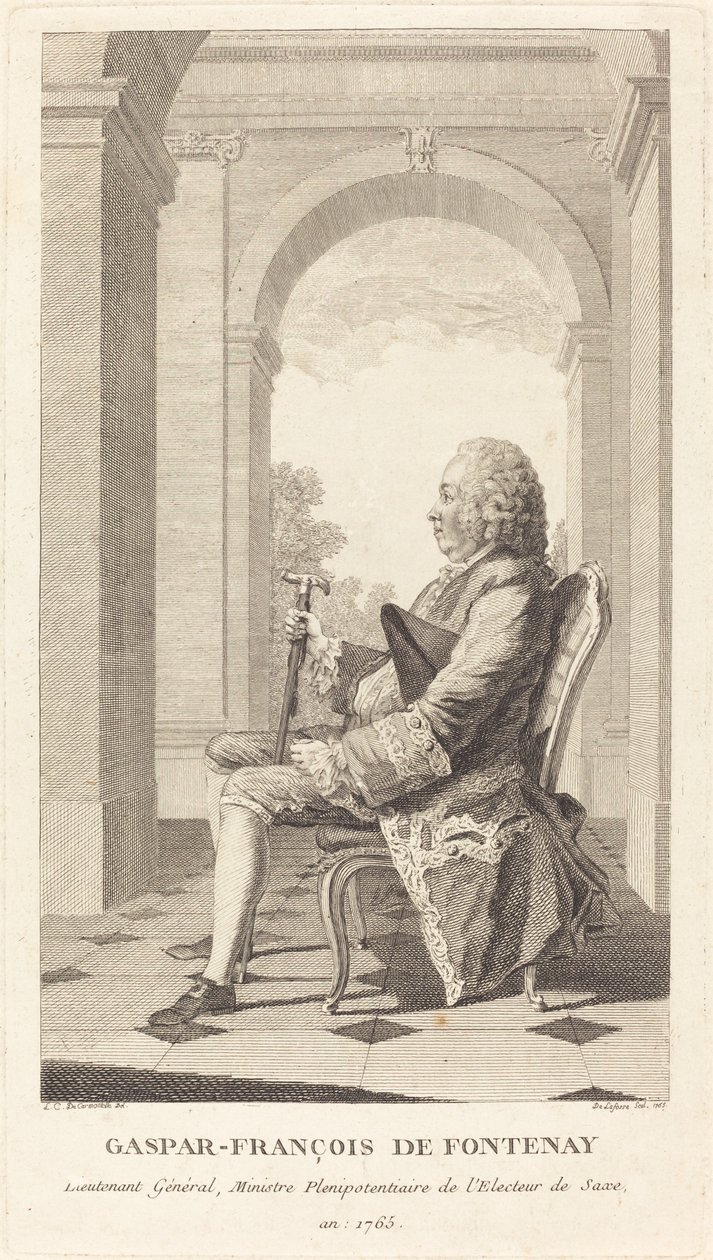 Gaspar-Francois de Fontenay af Jean Baptiste Delafosse, after Louis de Carrogis, called Carmontelle