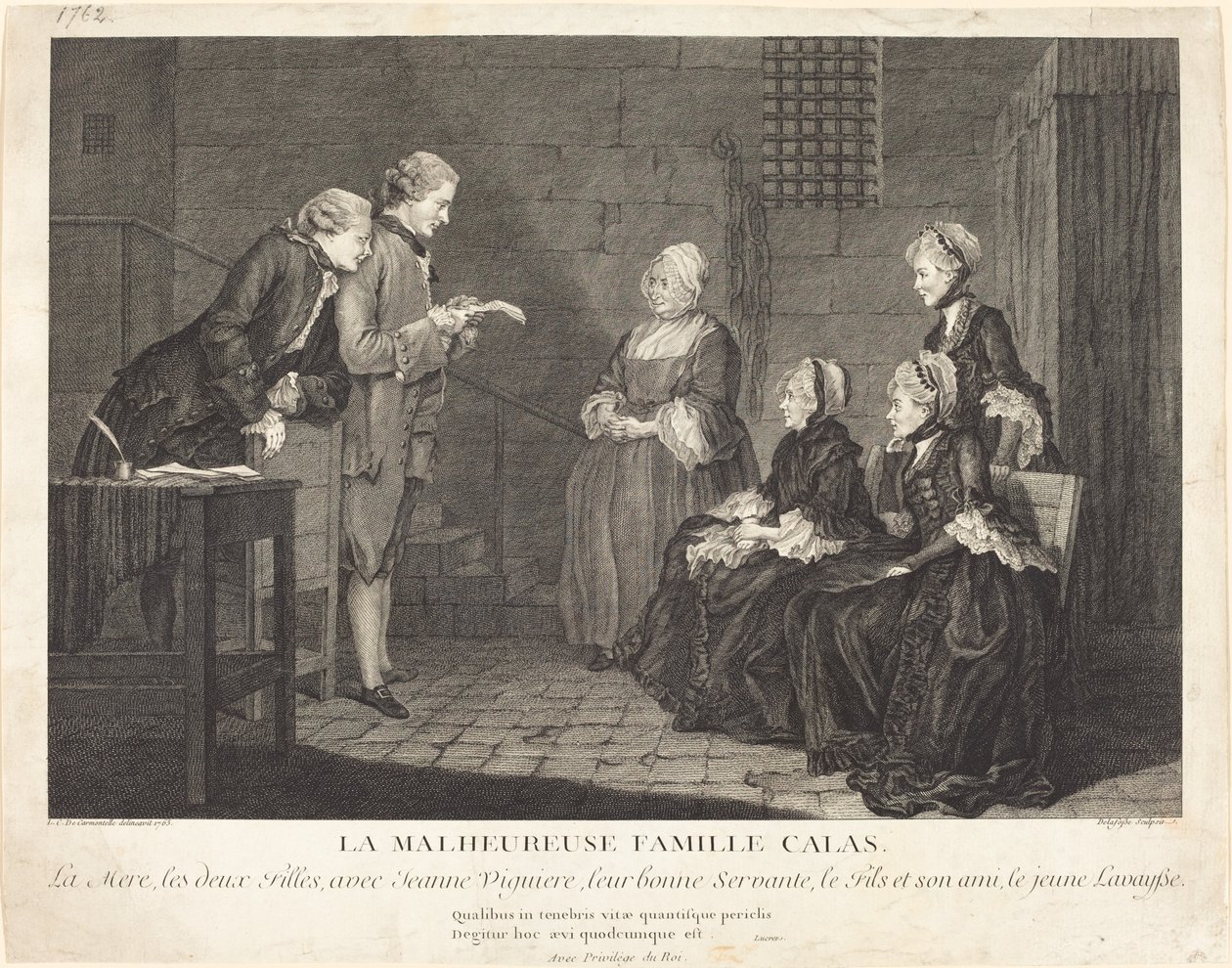 Den uheldige Calas-familie af Jean Baptiste Delafosse, after Louis de Carrogis, called Carmontelle