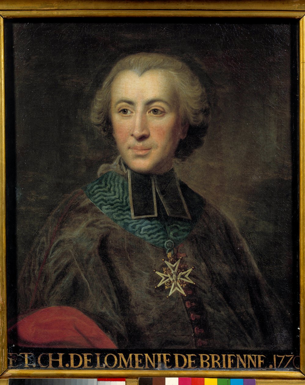 Portræt af Etienne Charles de Lomenie de Brienne (1727 - 1794) leder af finansrådet. Maleri af Jean Baptiste Despax (1710 - 1794) af Jean Baptiste Despax