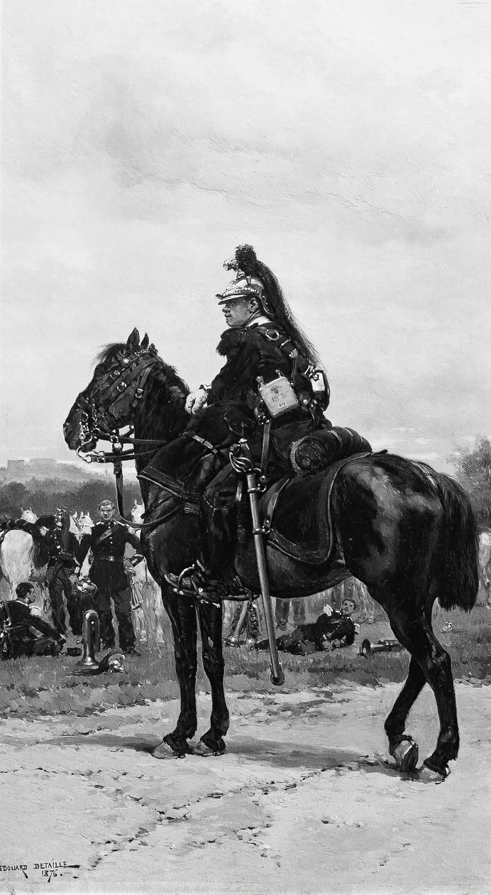 En dragon til hest, 1876. af Jean Baptiste Edouard Detaille