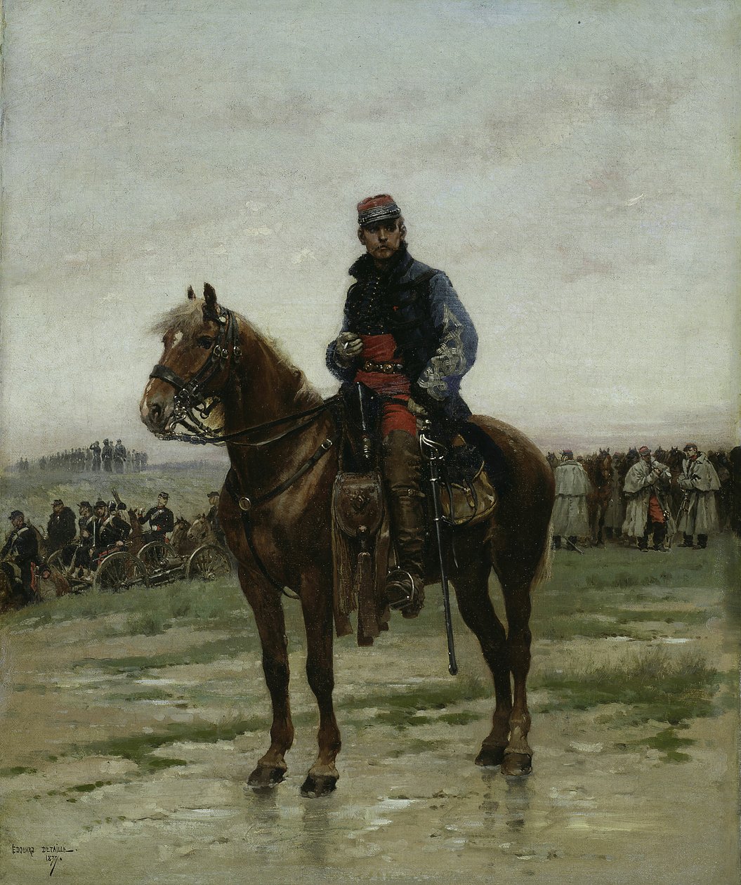 En bereden officer, 1877. af Jean Baptiste Edouard Detaille