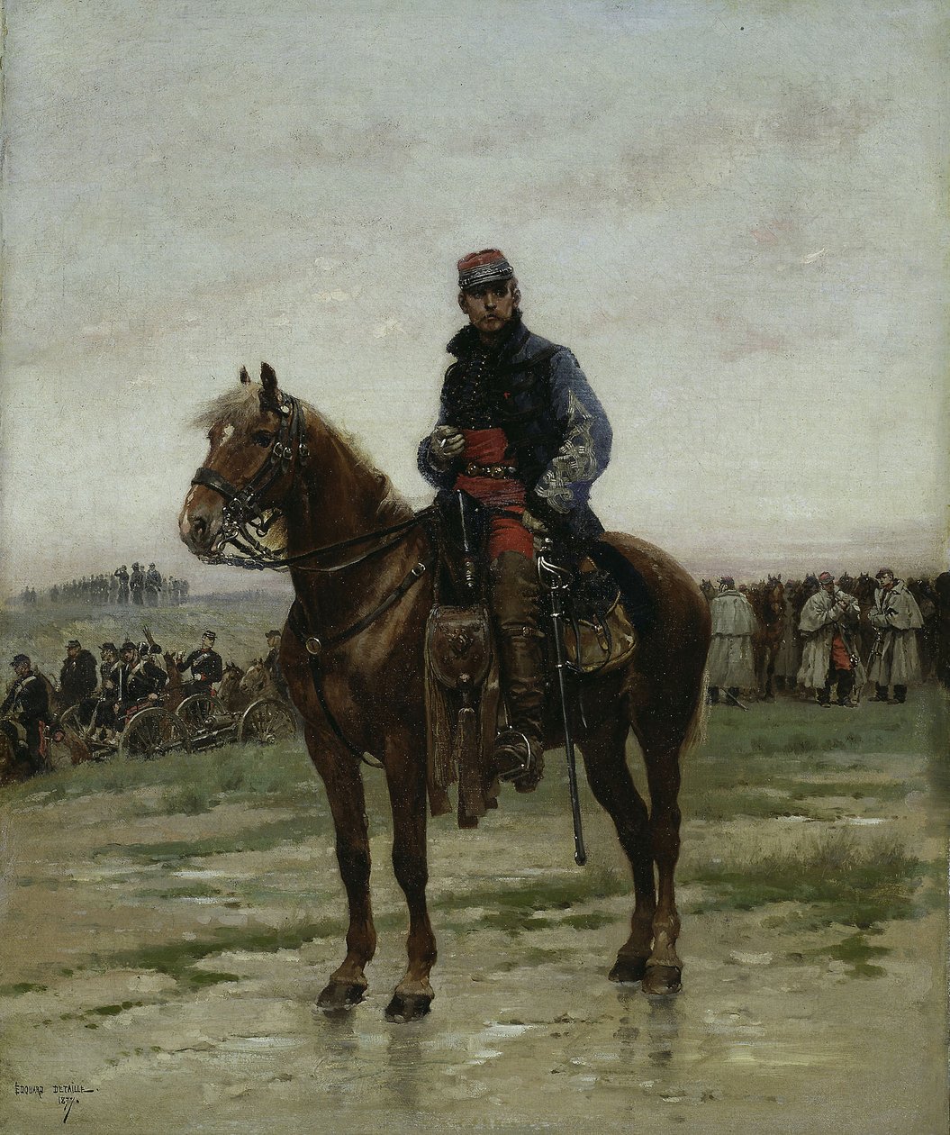 En bereden officer, 1877 af Jean Baptiste Edouard Detaille