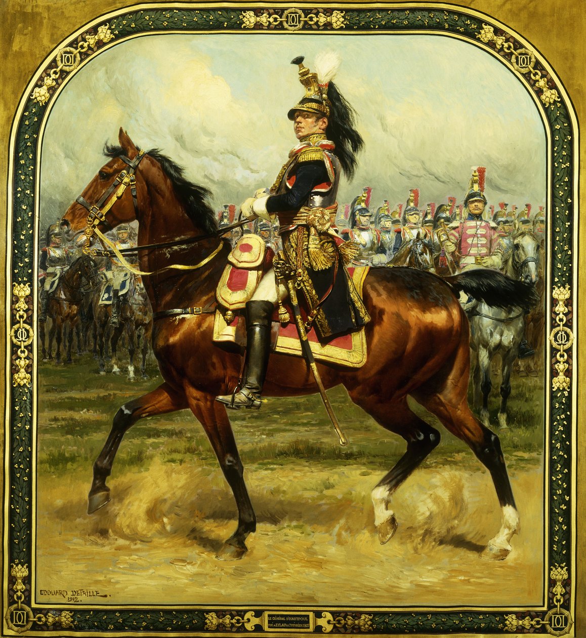General d"Hautpoul til hest, 1912 af Jean Baptiste Edouard Detaille