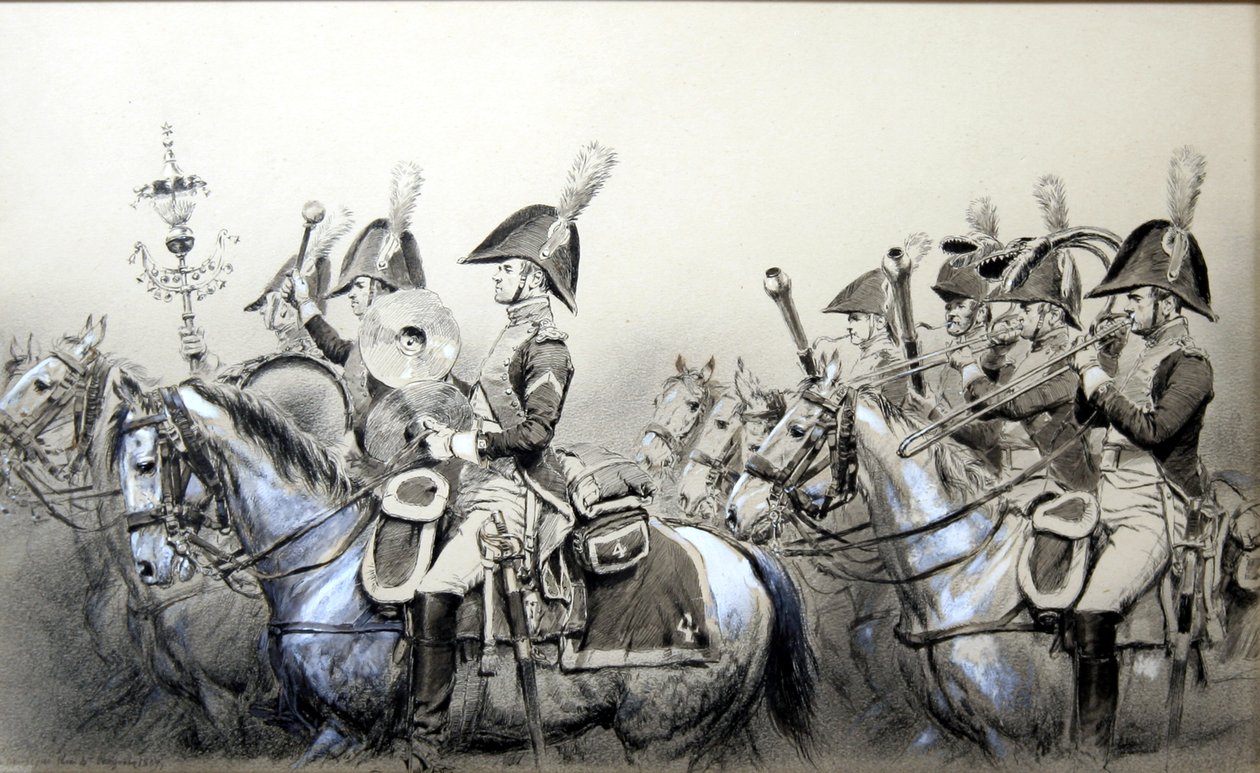 Napoleonskrigene, Band of the 4th Dragons af Jean Baptiste Edouard Detaille