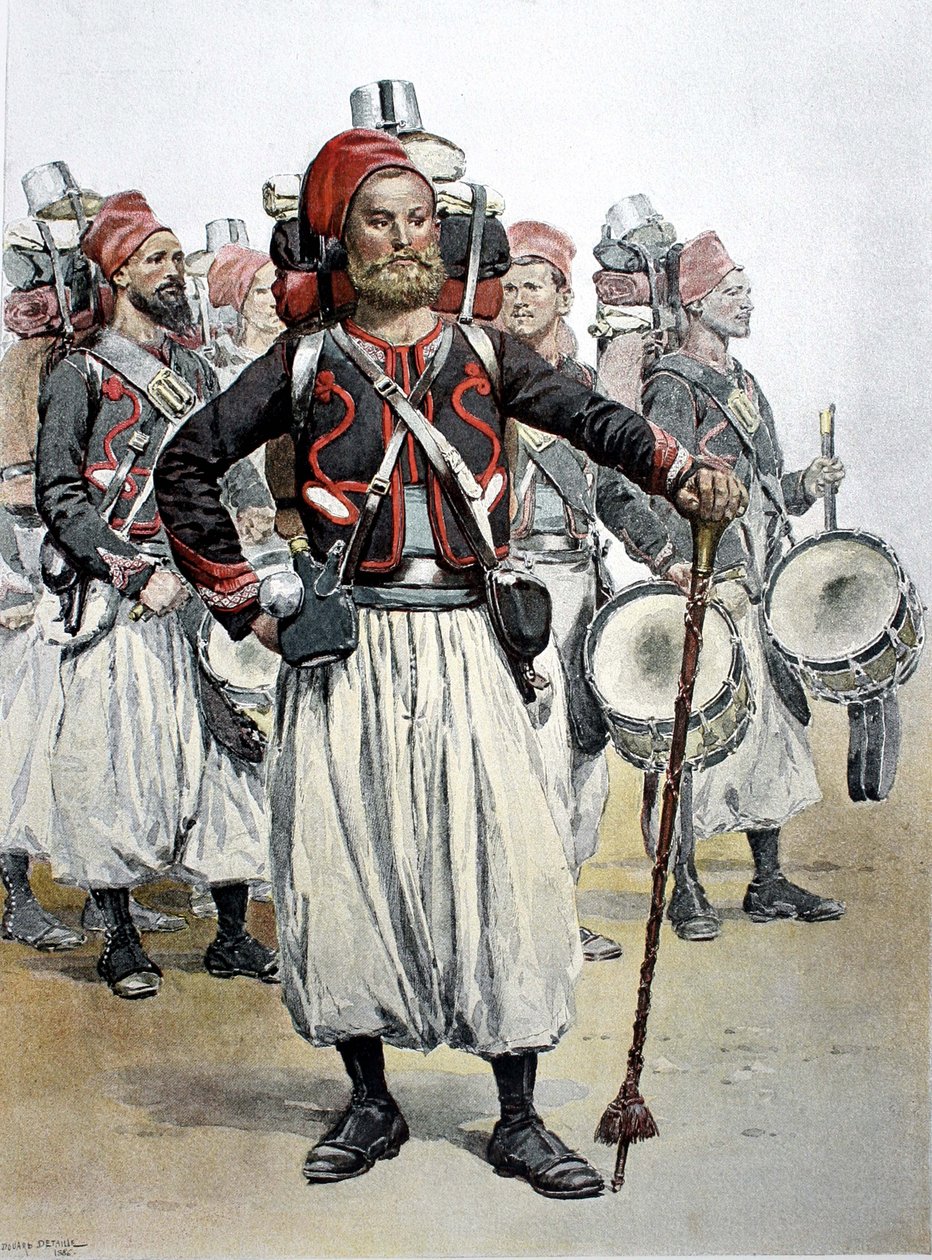 Zouave trommemajor, Nordafrika af Jean Baptiste Edouard Detaille