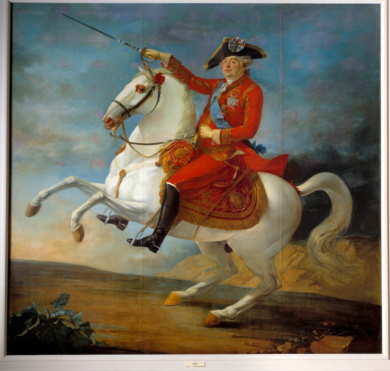 Rytterportræt af Ludvig XVI (1754 - 1793). Maleri af Jean Francois Carteaux (1751-1813) af Jean-Baptiste Francois Carteaux