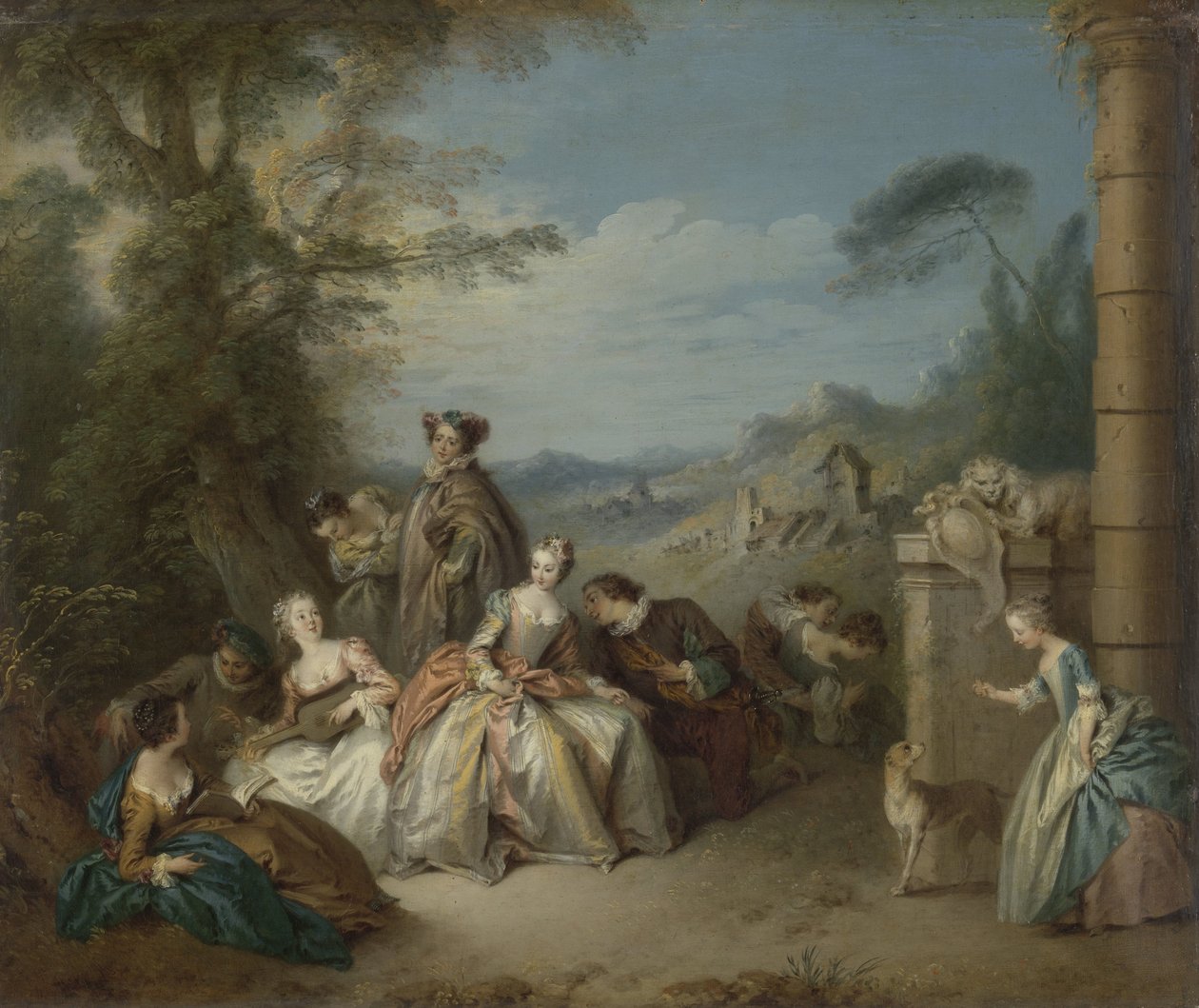 Fête galante i et landskab Galant selskab i et landskab af Jean Baptiste François Pater
