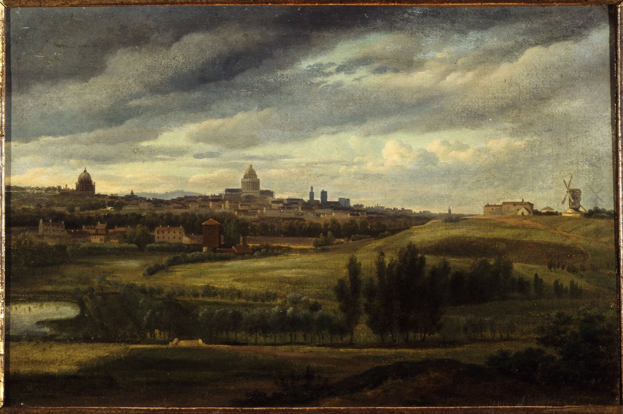 Udsigt over Paris, taget fra Gentillys højder, i 1815 (maleri) af Jean Baptiste Gabriel Langlace