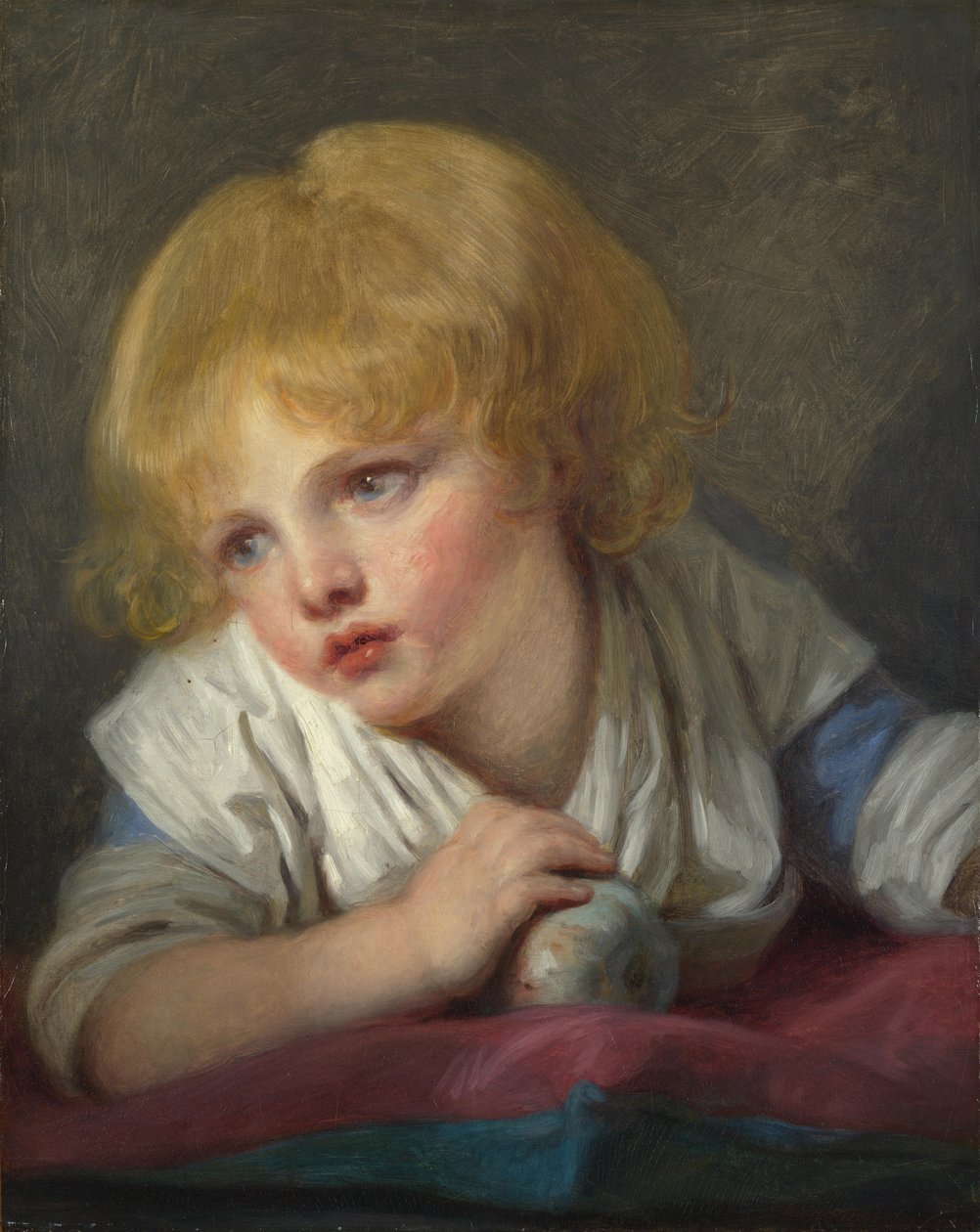 Et barn med et æble, anden halvdel af det 18. århundrede. af Jean Baptiste Greuze