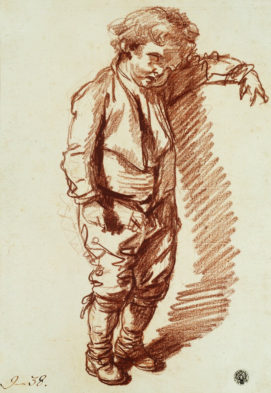En lille dreng stående, af Jean Baptiste Greuze