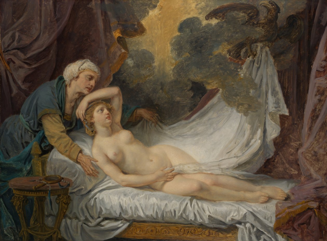 Aegina besøgt af Jupiter, ca. 1767-69 (olie på lærred) af Jean Baptiste Greuze