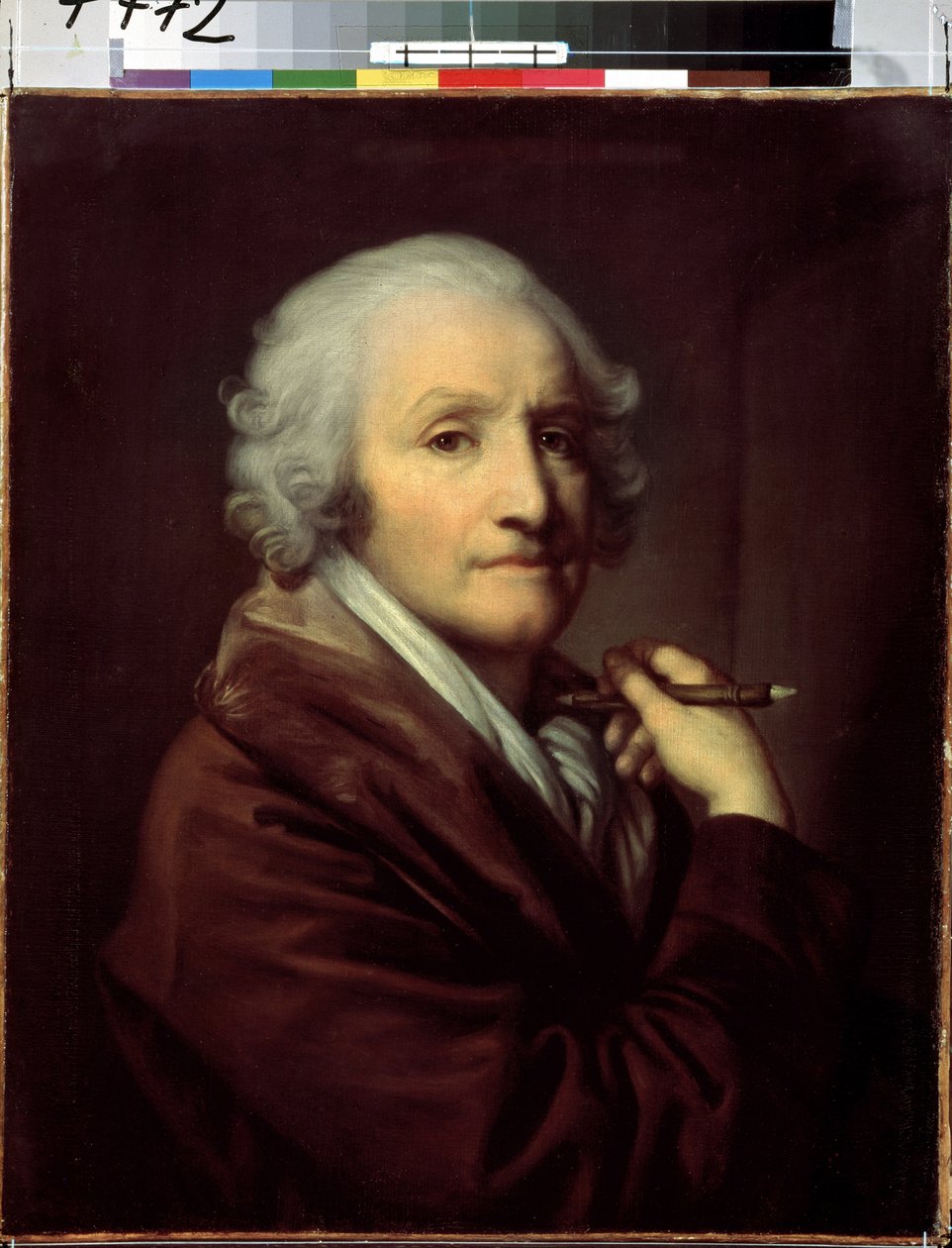 ""Selvportræt"" (Selvportræt) Maleri af Jean Baptiste Greuze (1725-1805) omkring 1780 Dim. 55,5x46 cm Sankt Petersborg Eremitagemuseum af Jean Baptiste Greuze