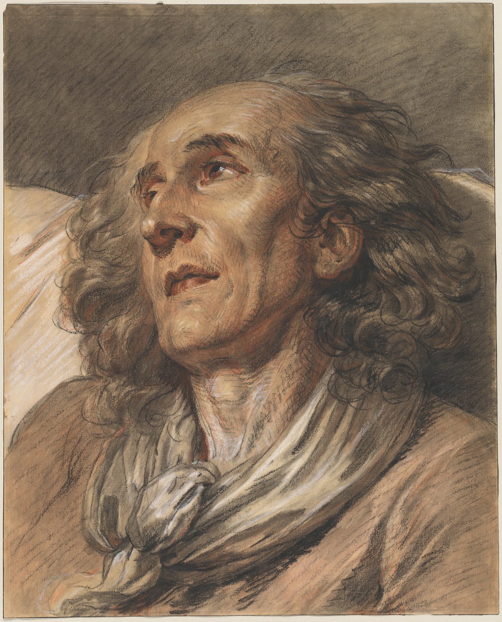 Buste af en gammel mand af Jean Baptiste Greuze
