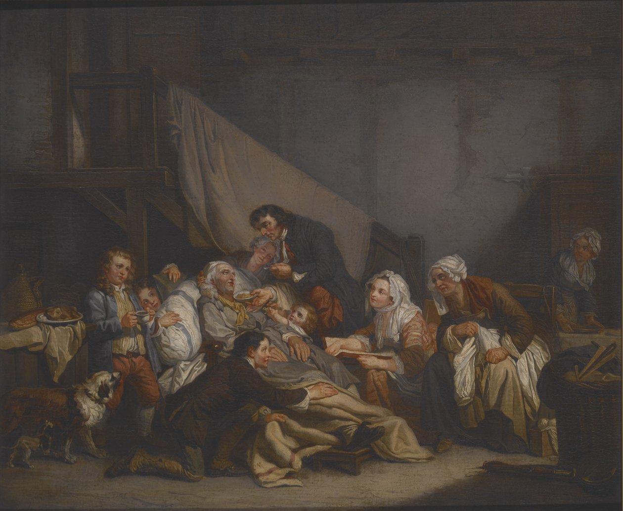 Death of an Old Man (olie på lærred) af Jean Baptiste Greuze