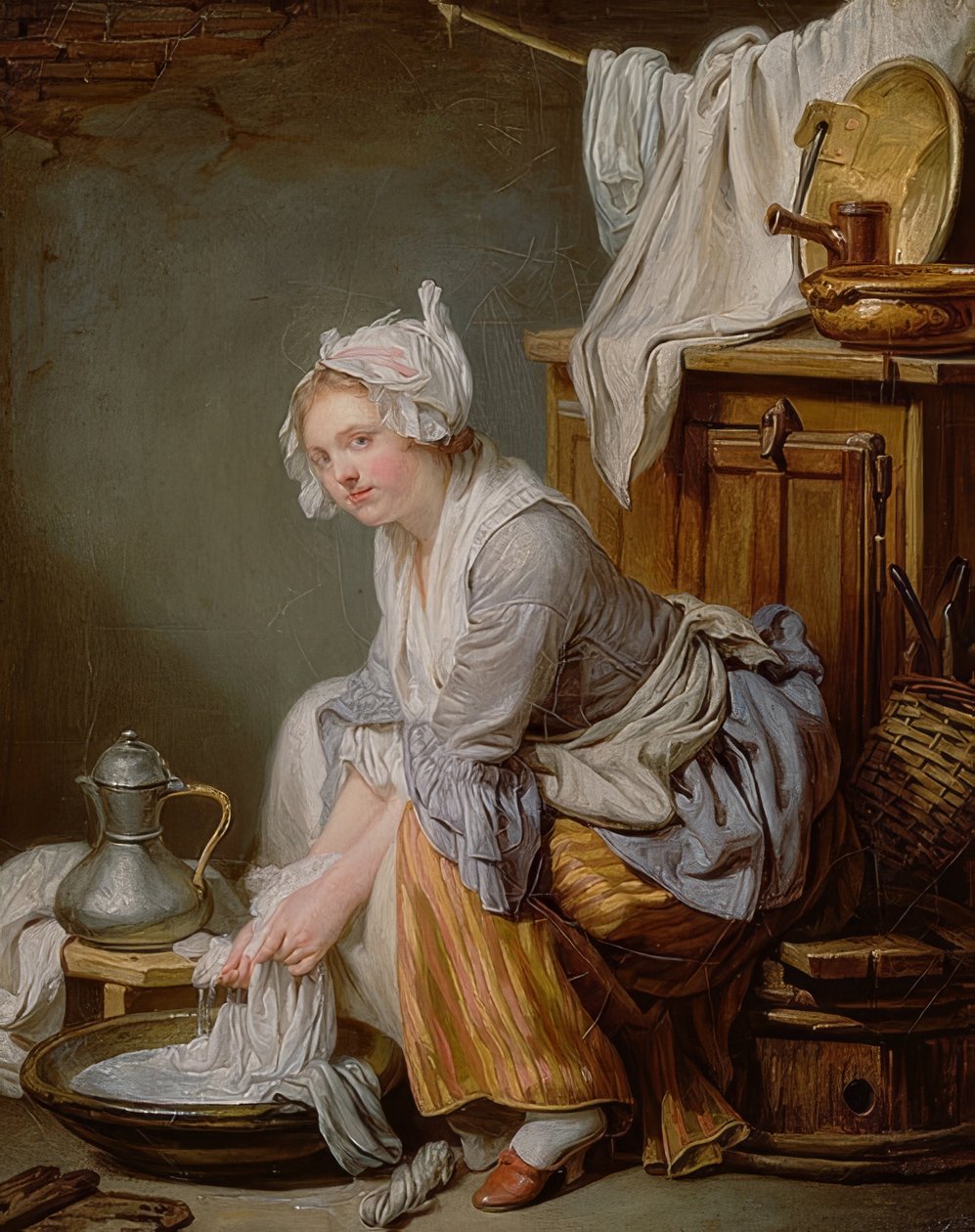 Vaskedamen (La Blanchisseuse). 1761 af Jean Baptiste Greuze