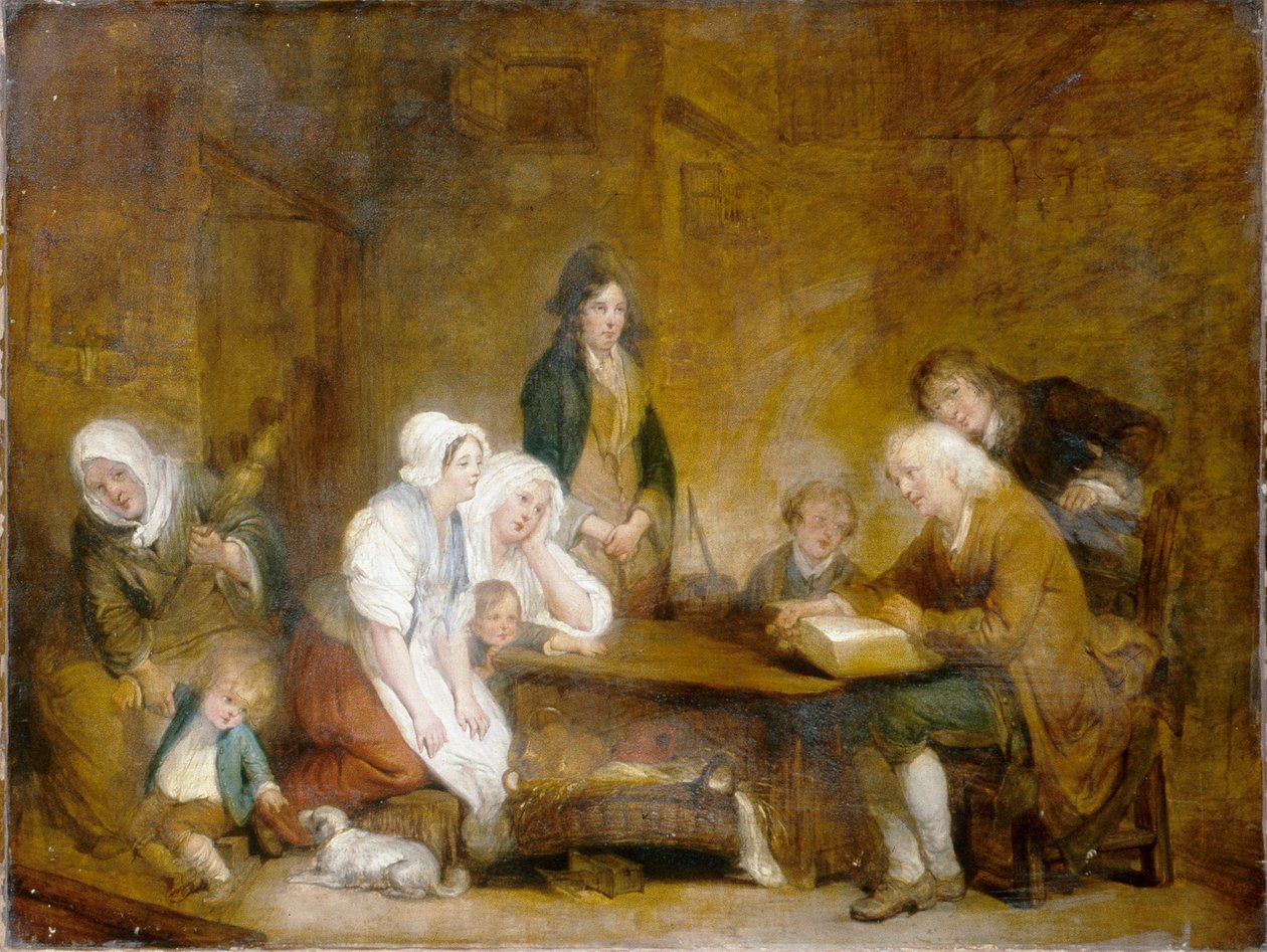 Familiegudstjeneste, ca. 1800 (olie på lærred) af Jean Baptiste Greuze