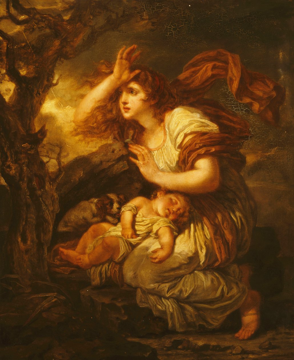 Frygt for Stormen; Frygten for stormen, af Jean Baptiste Greuze