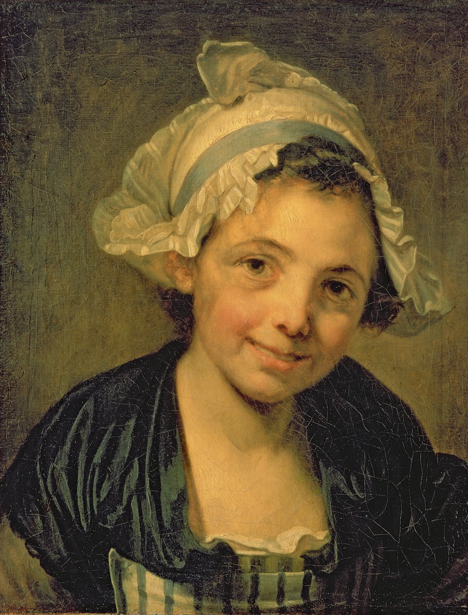 Pige i en motorhjelm af Jean Baptiste Greuze