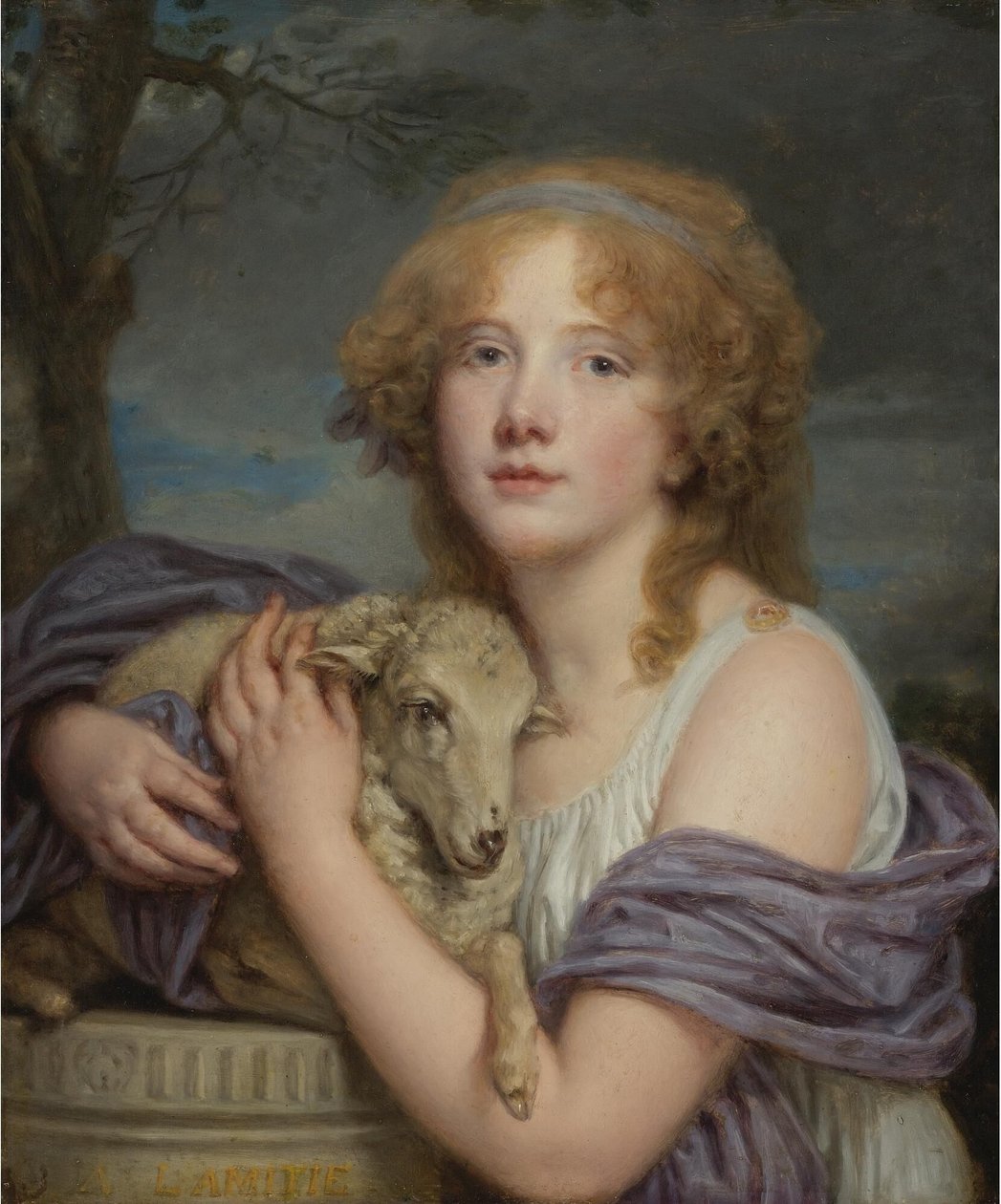 Pige med lam af Jean Baptiste Greuze