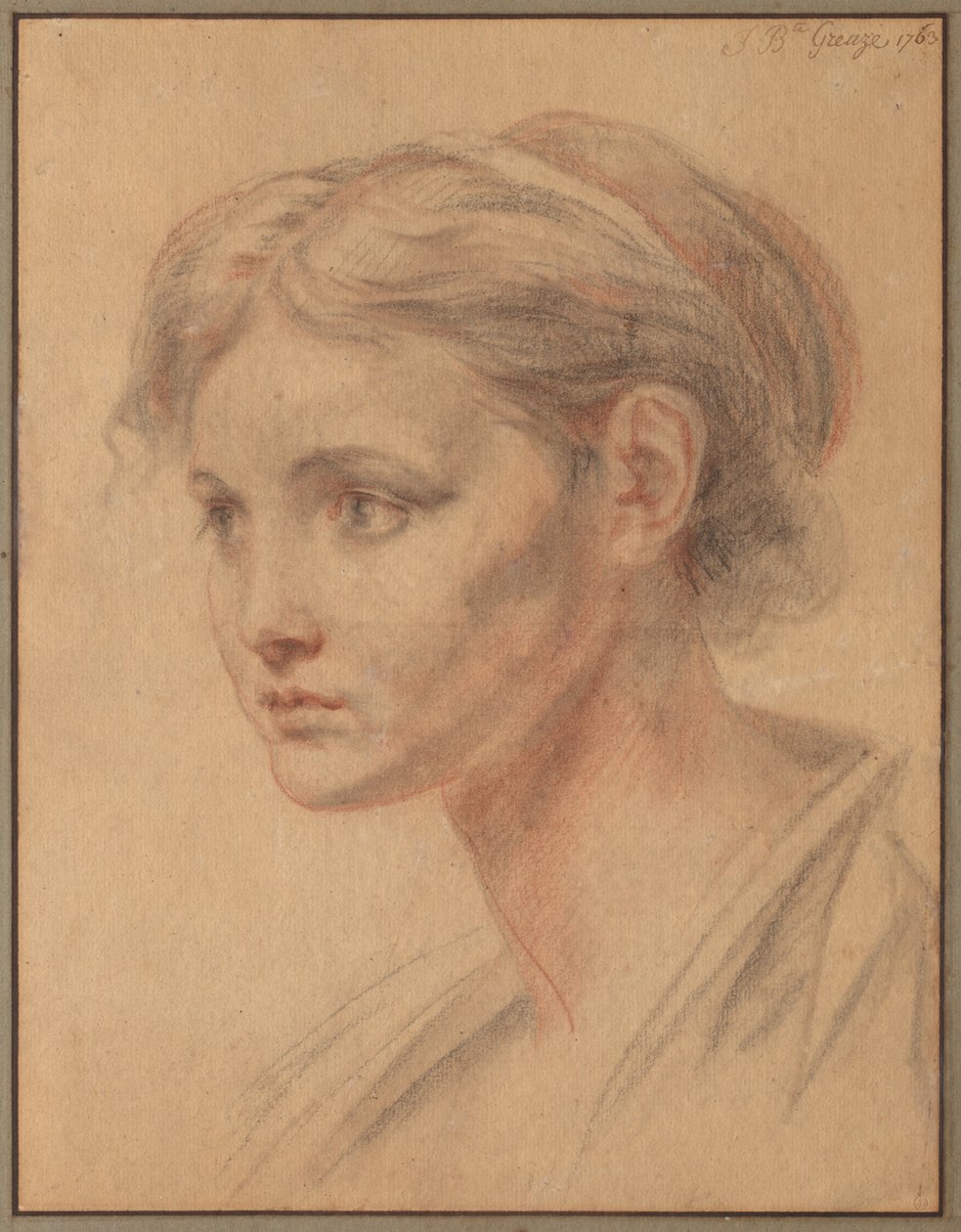 Hovedet af en pige af Jean Baptiste Greuze