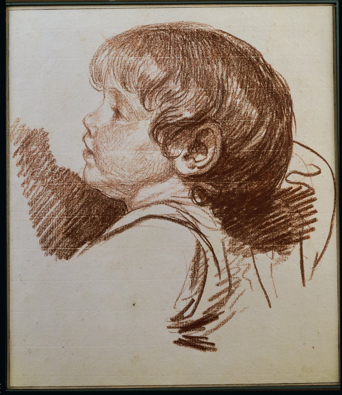 Hovedet af en dreng i profil til venstre af Jean Baptiste Greuze